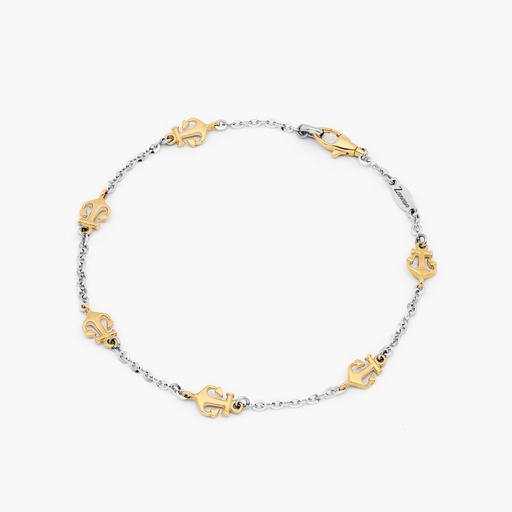 [EB697BG#9401] Zancan White Gold Bracelet With Anchor