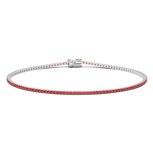 [ETU13B-180R#9415] Zancan Tennis Bracelet In 18Kt Gold And Rubies