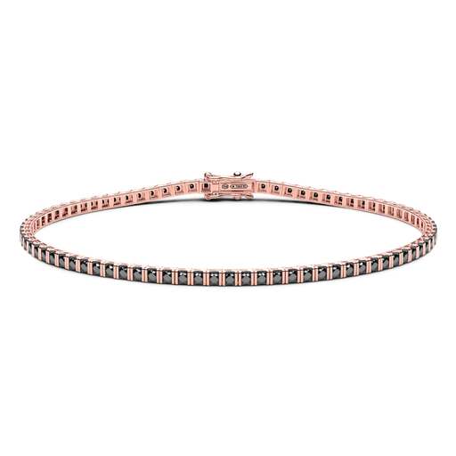 [ETU16R-190#9422] Zancan Tennis Bracelet In 18Kt Gold And Black Diamonds