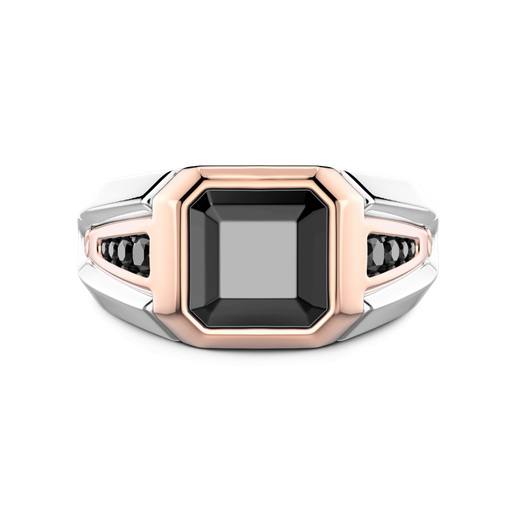[EA384BR#9489] Zancan Ring In 18Kt Gold With Black Diamond