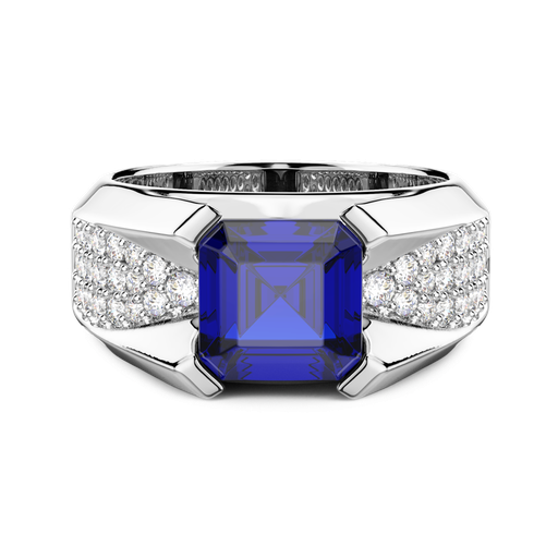 [EA387#9490] Zancan Chevalier Ring In 18Kt Gold And Blue Sapphire