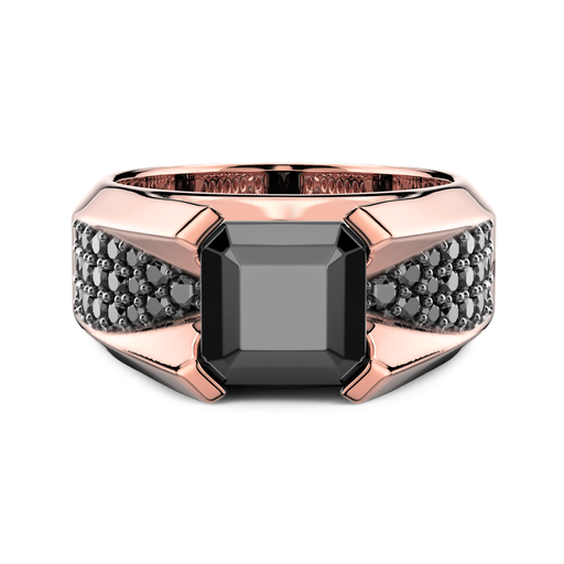 [EA388R#9491] Zancan Ring In 18Kt Gold With Black Diamond