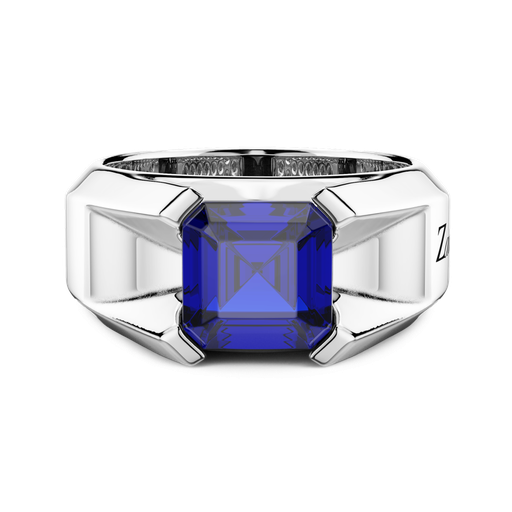 [EA389#9492] Zancan Chevalier Ring In 18Kt Gold And Blue Sapphire