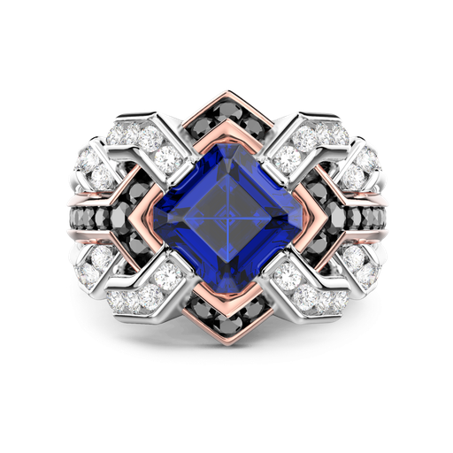 [EA392#9494] Zancan Chevalier Ring In 18Kt Gold And Blue Sapphire