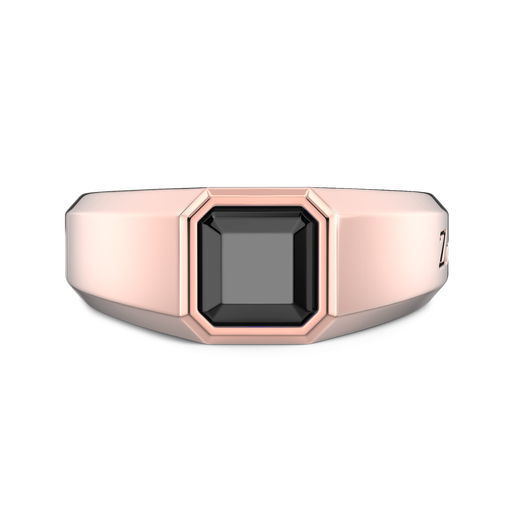 [UA022R#9503] Zancan Chevalier Ring In 18Kt Gold With Black Diamond