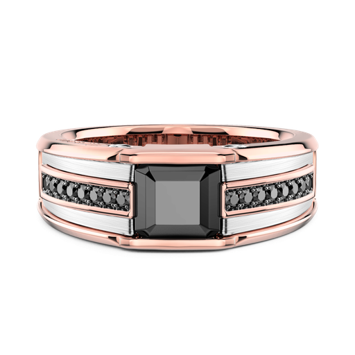 [UA026#9505] Zancan Ring In 18Kt Gold With Black Diamond