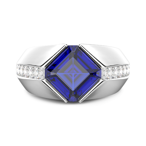 [EA385#9506] Zancan Chevalier Ring In 18Kt Gold And Blue Sapphire
