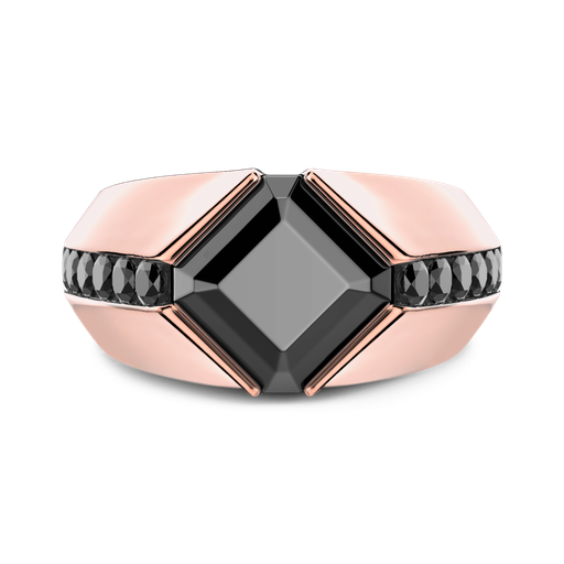 [EA386#9507] Zancan Ring In 18Kt Gold With Black Diamond