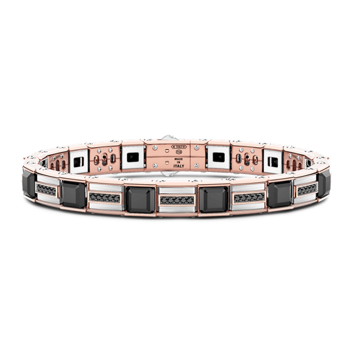 [UB075#9511] Zancan Bracelet In 18Kt Gold With Black Diamonds