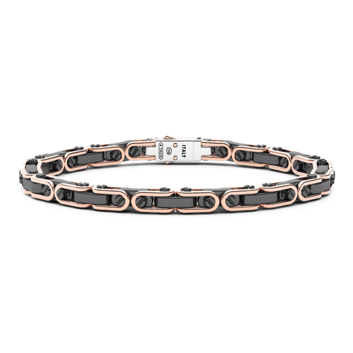 [KB038R-N#9547] Zancan Bracelet In 18Kt Gold And Black Ceramic