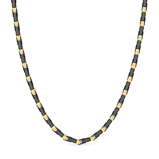 [KC060-55#9558] Zancan 18K Gold And Black Ceramic Necklace