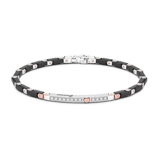 [KB043B-N#9559] Zancan Bracelet In 18Kt Gold And Black Ceramic