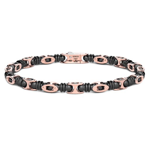 [KB050R-N#9572] Zancan Bracelet In 18Kt Ceramic Gold And Black Diamonds