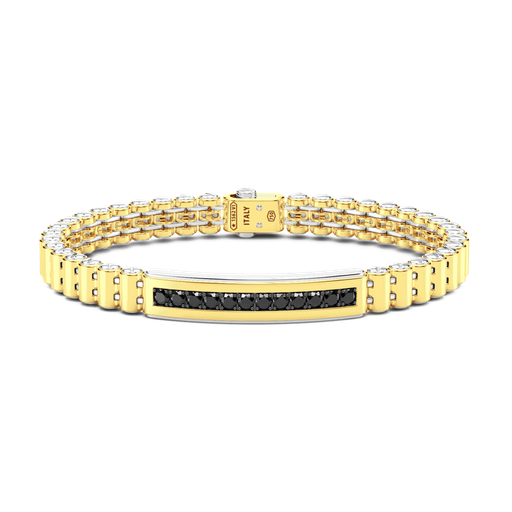 [EB723#9624] Zancan Bracelet In 18Kt Gold And Black Diamonds