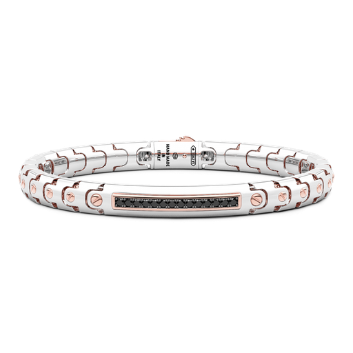 [EB739BR#9628] Zancan Bracelet In 18Kt Gold With Black Diamonds