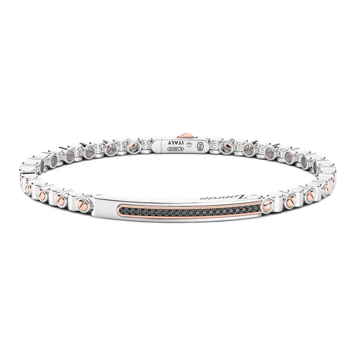 [EB877#9641] Zancan Bracelet In 18Kt Gold And Black Diamonds