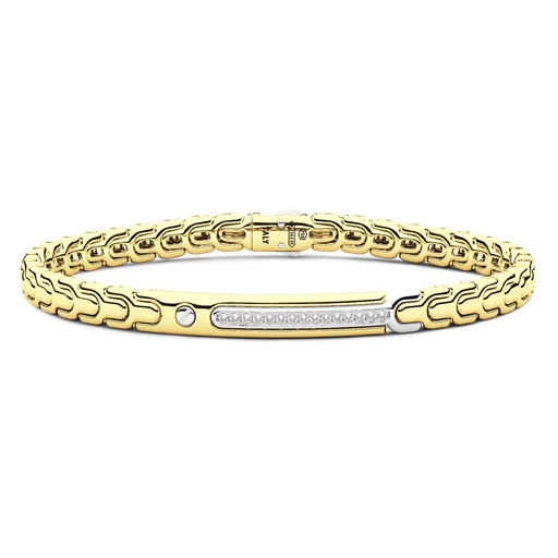 [EB873#9644] Zancan Bracelet In 18K Gold With Plaque And Diamonds