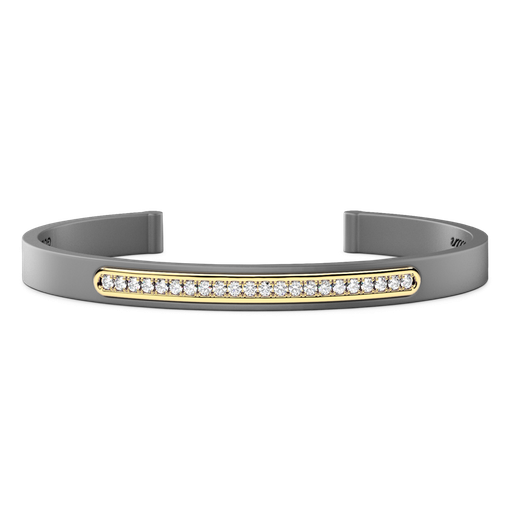 [ETB219G#9923] Zancan Titanium, 18Kt Gold & Diamond Bracelet