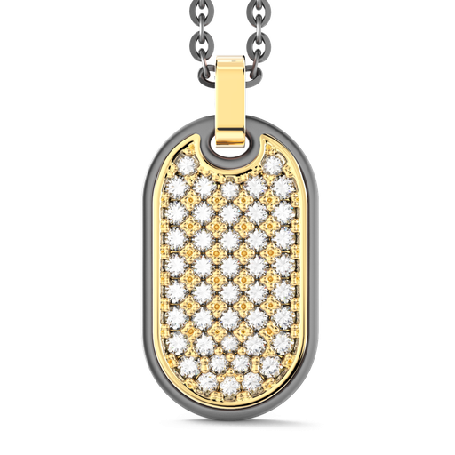 [ETC230G-55#9925] Zancan Titanium, 18Kt Gold & Diamond Necklace