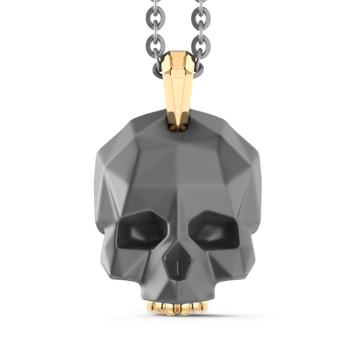 [ETC235-55#9928] Zancan Titanium & 18Kt Gold Necklace