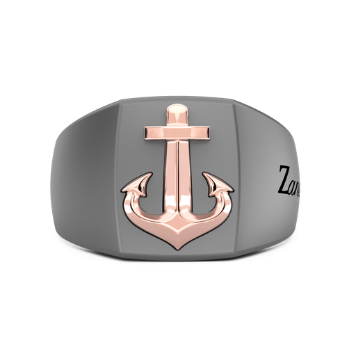 [ETA202#9930] Zancan Ring In Titanium And 18Kt Gold