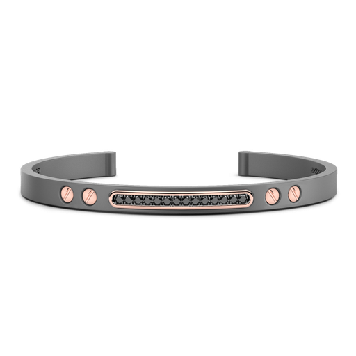 [ETB223R#9934] Zancan Titanium, 18Kt Gold & Diamond Bracelet