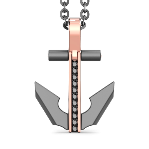 [ETC229R-55#9940] Zancan Titanium, 18Kt Gold & Diamond Necklace