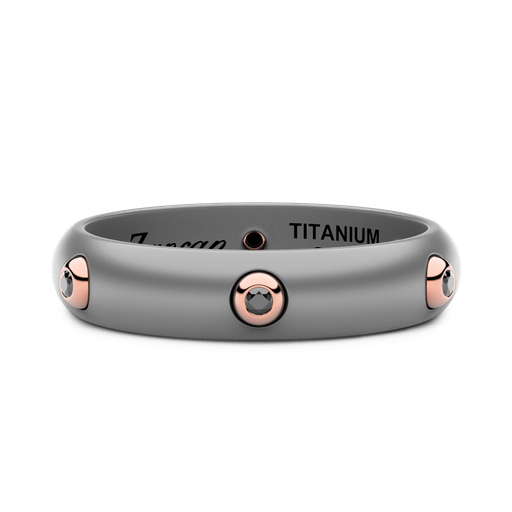 [ETA114R#9943] Zancan ring in titanium, 18kt gold and diamonds