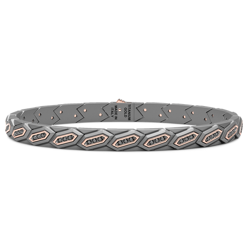 [ETB231R#9946] Zancan Titanium, 18Kt Gold & Diamond Bracelet
