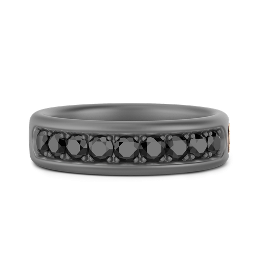 [ETA208R#9950] Zancan Ring In Titanium, 18Kt Gold And Diamonds