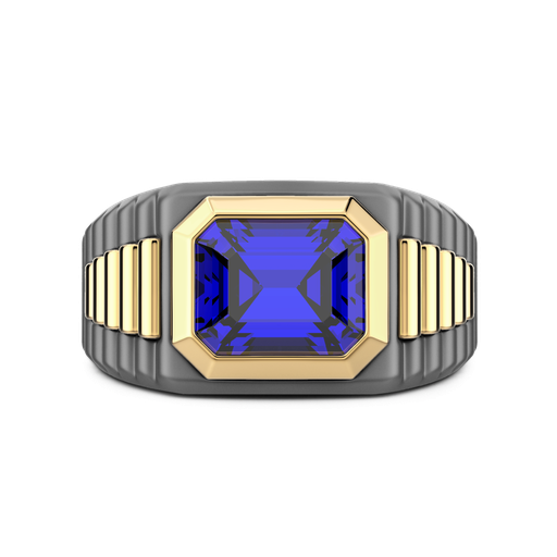 [ETA210#9951] Zancan Titanium, 18Kt Gold & Sapphire Ring