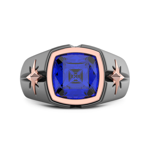 [ETA211#9952] Zancan Titanium, 18Kt Gold & Sapphire Ring