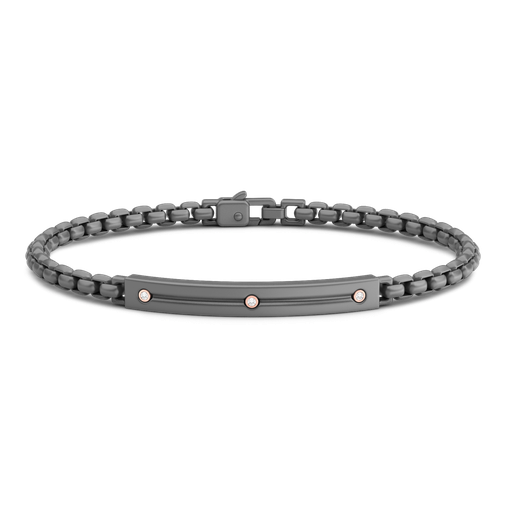 [ETB209-R#9955] Zancan Bracelet In Titanium And 18Kt Gold With Diamonds