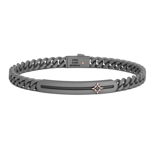 [ETB216R#9963] Zancan Titanium & 18Kt Gold Bracelet