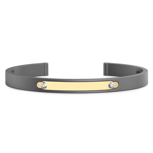 [ETB228#9970] Zancan Titanium, 18Kt Gold & Diamond Bracelet
