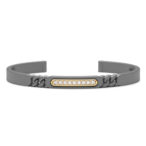 [ETB225G#9972] Zancan Titanium, 18Kt Gold & Diamond Bracelet