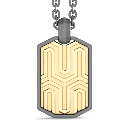 [ETC239#9974] Zancan Titanium & 18Kt Gold Necklace