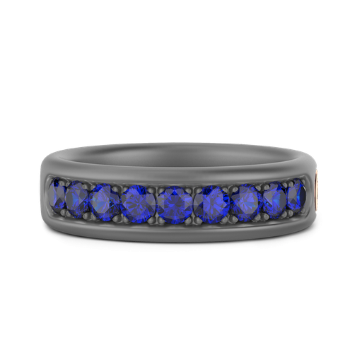[ETA209R#9977] Zancan Titanium, 18Kt Gold & Sapphire Ring