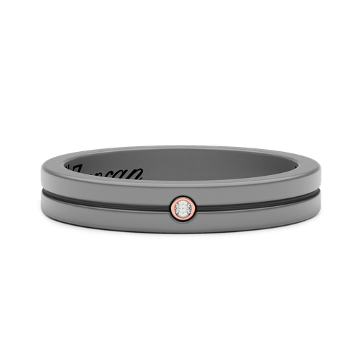 [ETA112R#9978] Zancan Ring In Titanium, 18Kt Gold And Diamonds