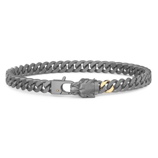 [ETB236#9980] Zancan Titanium And 18Kt Gold Bracelet