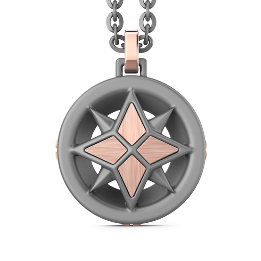 [ETC204#9984] Zancan Necklace In Titanium And 18Kt Gold With Wind Rose