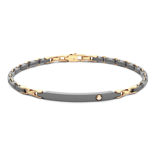 [ETB200#9988] Zancan Titanium & 18Kt Gold Bracelet
