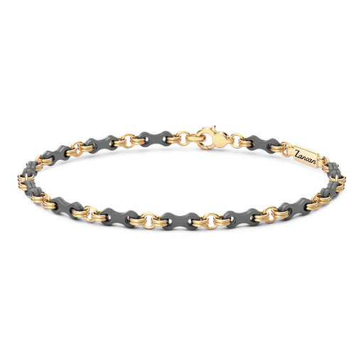 [ETB204#9990] Zancan Titanium & 18Kt Gold Bracelet
