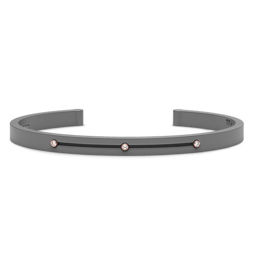 [ETB128#9994] Zancan Titanium, 18Kt Gold & Diamond Bracelet