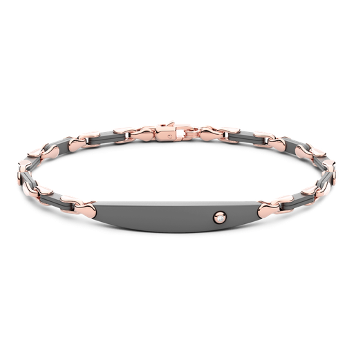 [ETB201#9996] Zancan Titanium & 18Kt Gold Bracelet