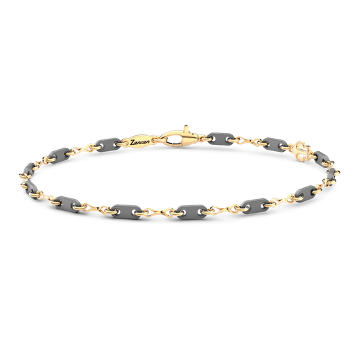 [ETB202#9999] Zancan Titanium & 18Kt Gold Bracelet